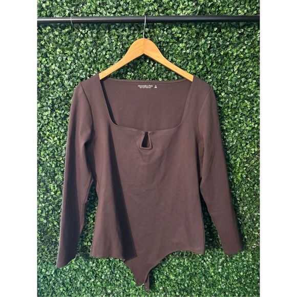 Abercrombie and Fitch Chocolate Brown NWT  Long Sleeve Bodysuit Sz XL - Picture 1 of 5